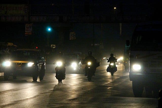 Road in Nepal at night